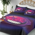 thumbnail image 3 of Ambesonne Rocket Emoji Fitted & Top Sheet Set with Shams, Retro Space Star Face, Magenta Indigo and White, 3 of 5