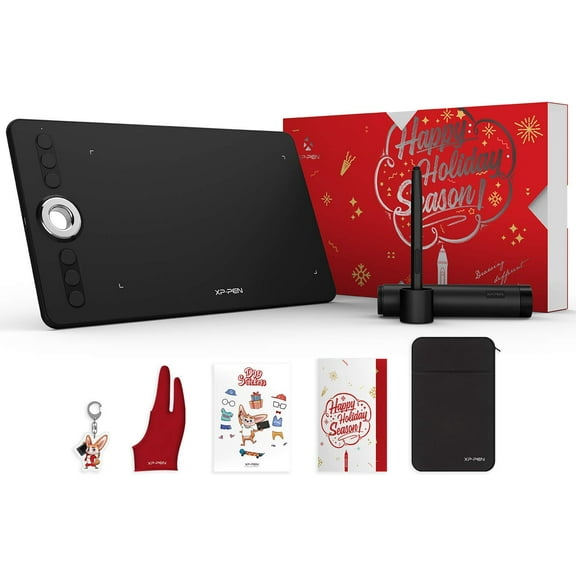 XP-PEN CR Deco 02 Digital Graphics Drawing Tablet Drawing Pen Tablet with Battery-Free Passive Stylus and 6 Shortcut Keys (8192 Levels Pressure)