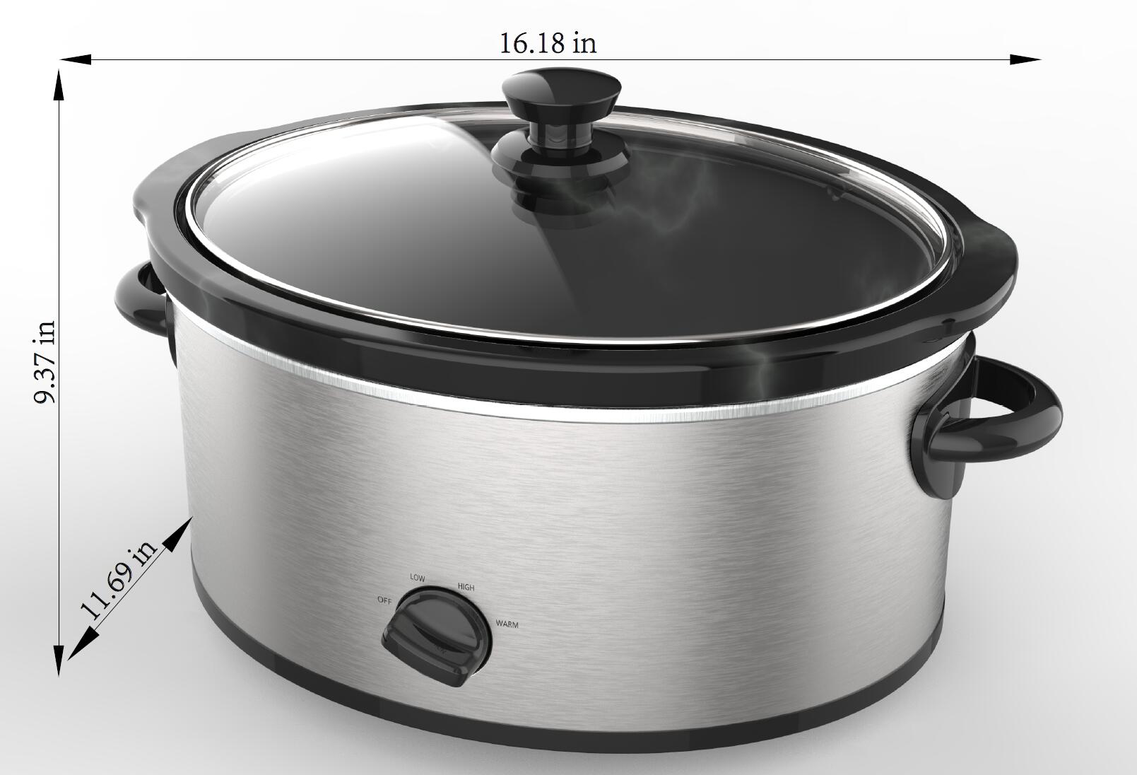 Mainstays 6-Quart Stainless Steel Slow Cooker with Glass Lid photo 5