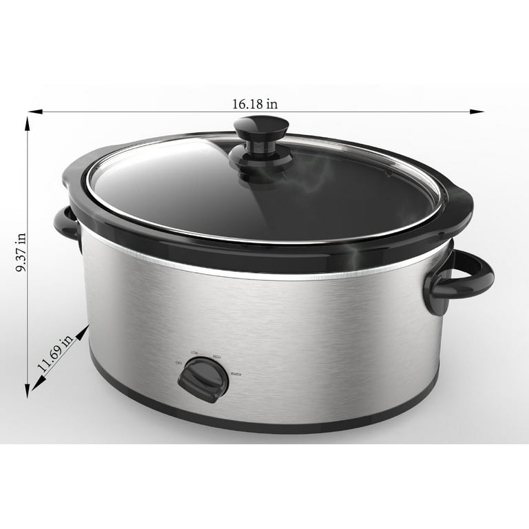 Oval Crock Pot 6 Quart Stainless Steel – Breed and Co.