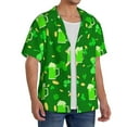 thumbnail image 4 of Xecao offers the St Patrick's Day2 for Men's Casual Short-sleeved Shirt, a button-up collared shirt with a pocket, perfect for beach vacations and yacht travel in the 3X-Large size., 4 of 7
