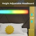 thumbnail image 3 of Twin Bed Frame with LED Lights(Smart APP Control), Upholstered Modern Platform Bed Frame, No Box Spring Needed/Noise-Free/Easy Assembly, Black, 3 of 12