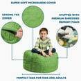 thumbnail image 4 of Chill Sack Bean Bag Chair, Memory Foam Lounger with Microsuede Cover, Kids, 2 ft, Lime, 4 of 8