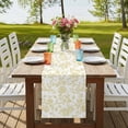 thumbnail image 4 of Yellow Flower 90 Inch Table Runner, Vintage Farmhouse Boho Leaf Spring Plant Farmhouse Dresser Scarf Cotton & Linen Tablerunner for Dining/Kitchen Island/Holiday Party Décor 13" x 90", 4 of 9