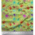 thumbnail image 1 of Soimoi Rayon Fabric Dot,Octopus & Jellyfish Ocean Print Sewing Fabric Yard 42 Inch Wide, 1 of 1