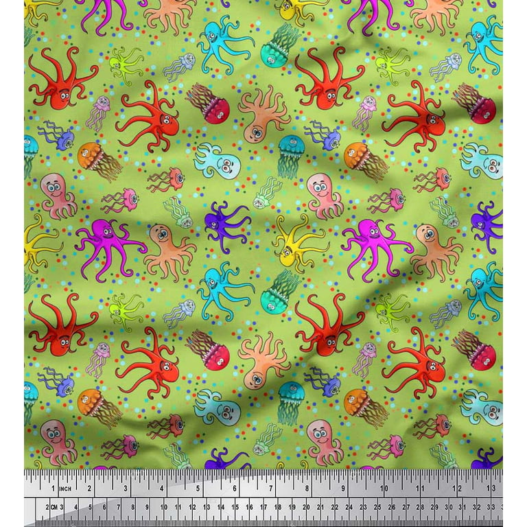 Soimoi Precut 10-inch Beach Ocean Prints Cotton Fabric Bundle