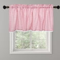 thumbnail image 4 of Cortina de ventana a cuadros Buffalo Check duradera con bolsillo para barra para dormitorio, privacidad y sol Rosa 150x45cm, 4 of 9