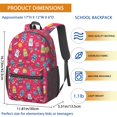 thumbnail image 3 of Robot and Rockets Red Pattern 17" Waterproof Oxford School Backpacks for Teens, S-Shape Padded Straps, for School, Travel, Hiking, Camping, 3 of 5
