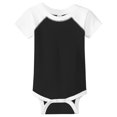 thumbnail image 4 of Yellow Rooster Infant Short Sleeve Baseball Fine Jersey Bodysuit Black/White 6M, 4 of 5