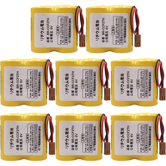 (Pack of 8) BR-CCF2TH 6V 5000mah PLC Battery with Brown Plug Li-ion Replacement Battery for FANUC Special PLC Battery A06B-6073-K001