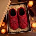 thumbnail image 2 of Tisuna Halloween Fuzzy Slippers Women Men Spider Web Design Soft Bedroom Slippers Theme Events Memory Foam Shoes, 2 of 6