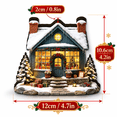 thumbnail image 6 of Christmas Village Decor, Wooden Snowy Cabin Tabletop House with Soft Light for Mantel Console Table Desk and Seasonal Display, 4.72 x 4.33 x 0.79 in, 6 of 6