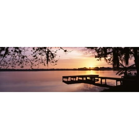 USA Florida Orlando Koa Campground Lake Whippoorwill Sunrise Canvas Art - Panoramic Images (18 x