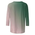 thumbnail image 4 of 3/4 Sleeve Tees for Women Plus Size Blouses for Women Casual Womens Solid Color Tshirts Cotton 3/4 Sleeve Tops for Women Spring Shirts for Women Women Shirts Under $10 Plus Size, 4 of 5