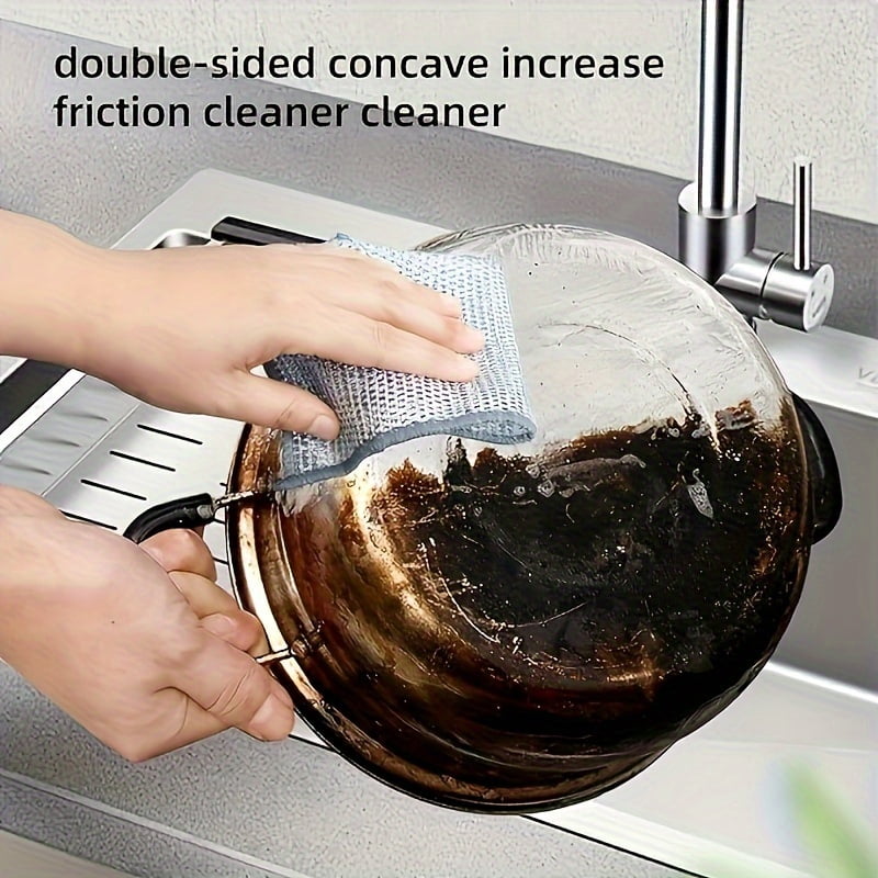 8PCS/12PCS/16PCS Set Non-Scratch Steel Wool Dishcloth - Multi Purpose Wire Dishwashing Rags Kitchen Towels and Dishcloths Sets Durable Cleaning Pads Bathroom Home Essentials Cleaning Supplies Tools