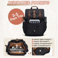 thumbnail image 4 of Kattee Men&rsquo;s Leather Canvas Backpack Large School Bag Travel Rucksack Black, 4 of 7