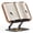 dark wood, variant on SupeDesk Adjustable Wooden Book Stand for Reading, 360° Rotating Cookbook Holder with Page Clips, Foldable Display Stand for Recipes, Magazines, Tablets & Laptops, Retro-Style Book Holder, Black