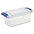 thumbnail image 3 of (3 pack) Sterilite Small Latching Storage Bin, 7 Quart Clear Plastic Storage Container with Clear Lid, Blue Latch, 3 of 9