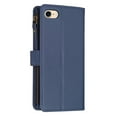 thumbnail image 5 of Zipper Wallet Case for iPhone 8/ iPhone 7/ iPhone SE 2020, for Women& Men Flip Purse Cover with Credit Card Slots Wrist Hand Strap Kickstand, PU Leather Magnetic Clasp TPU Shockproof Case, Blue, 5 of 9