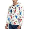 thumbnail image 3 of Lsque Pikmin Pattern Casual Men's Hoodie,Hooded Sweatshirt with Kangaroo Pocket,Pullover Hoodie-Large, 3 of 8