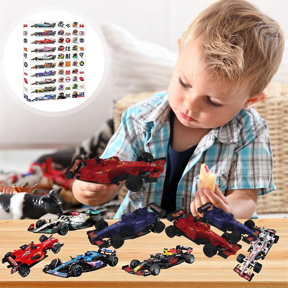 Calendrier De L'Avent 2025 Racing - 24 Ornements Acryliques 2D, Thème Course - Cadeau Pour Fans De Voitures, Noël