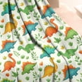 thumbnail image 3 of White Cartoon Dinosaurs Plants Pattern Blanket,Comfortable Soft Flannel Throw Blanket,All Season,Warm Lightweight Blankets for Sofa Bed Couch Living Room Chair,50"x60", 3 of 4