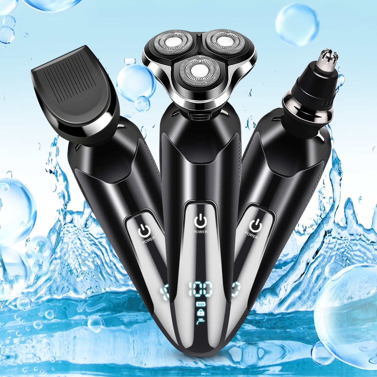 Men's Electric Face Shaver Three Head, Rechargeable Cordless Beard Nose