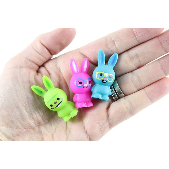 12 Cute Bunny Pencil Toppers - Easter - Small Novelty Prize Toy - School Supplies - Party Favors - Gift - Bulk 1 Dozen