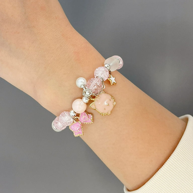 Crystal Charm Bracelet Pink 1 / 21cm