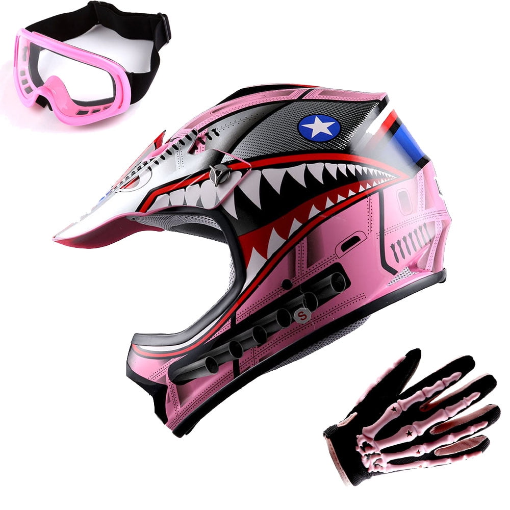 dirt bike helmet gloves and goggles