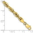 thumbnail image 2 of 10ky 4.75mm Semi-solid Rope Chain Bracelet 8 Inch Link Bracelet for Women and Men - 2.8 Grams, 2 of 2
