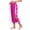 #0004-Hot Pink, variant on Cropped Pants for Women High Rise Plain Tone Split Hem Design Relaxed Fit Slacks Weekend Casual Style Lightweight Comfortable Pants
