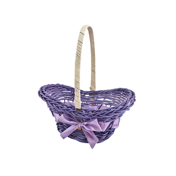 Decorative Hand-held Woven Basket with Handle - Multi-purpose Storage for Artificial Flowers, Small Items, Desktop Organization, Elegant Boat-Shaped Design, Lightweight and Durable