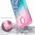thumbnail image 3 of Nagebee Case for Alcatel TCL A1 (4G LTE, A501DL) / Alcatel Insight (5005R) with Tempered Glass Screen Protector (Full Coverage), Glitter Liquid Floating Waterfall Durable Girls Cute Case (Pink/Aqua), 3 of 5