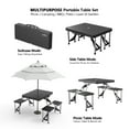 thumbnail image 4 of Ktaxon Portable Folding Picnic Table With 4-Person Chair Seats, Foldable Plastics Camping Table Set, Black, 4 of 7