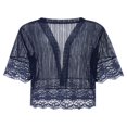 thumbnail image 4 of Cardigan Boléro Transparent pour Femmes Décontracté Ouvert devant Crochet Dentelle Demi-Manche, 4 of 6