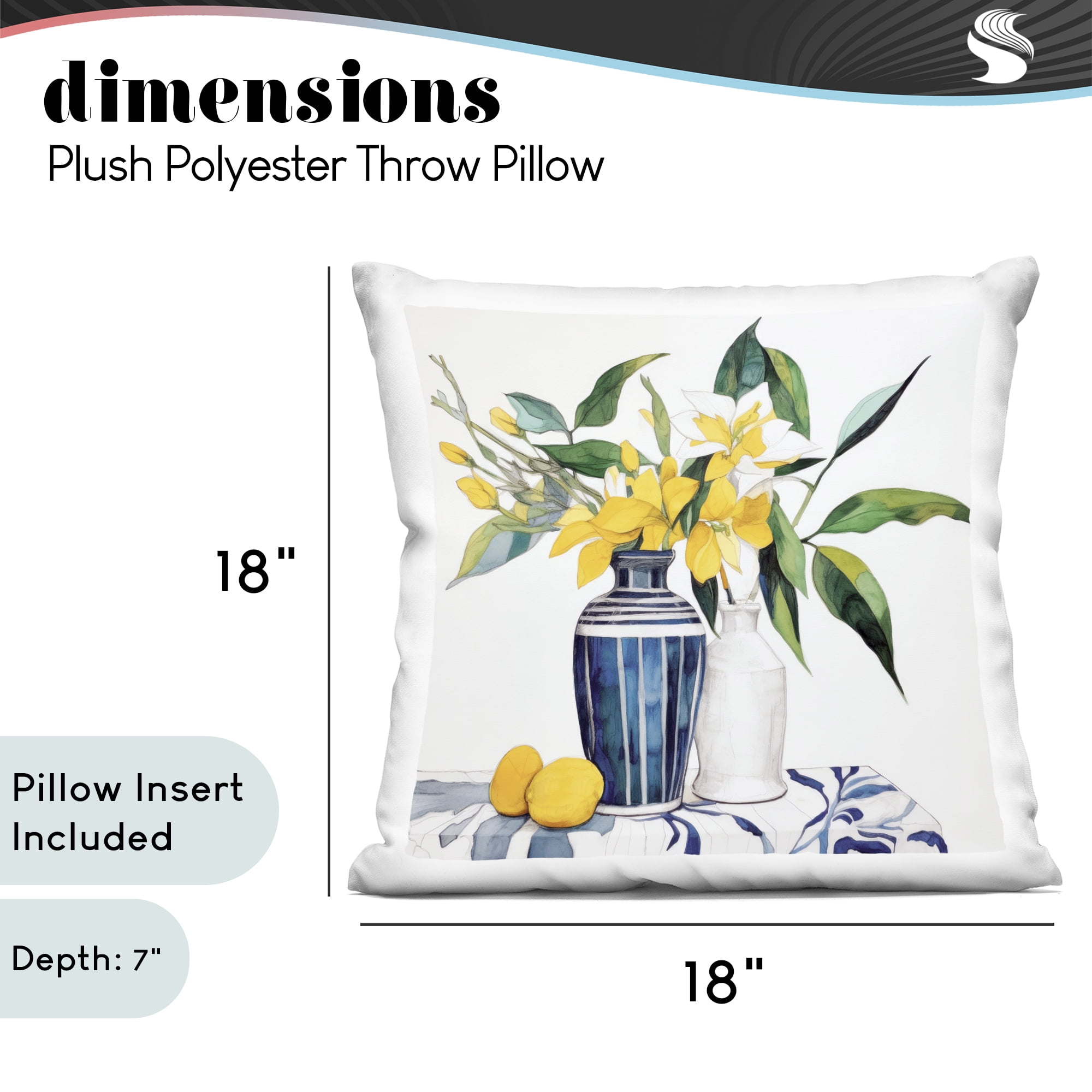 Stupell Industries Lemons And Blooms Table Decorative Printed Throw Pillow, design by Ray Powers