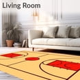 thumbnail image 2 of ODIKA 3'x5' Machine Washable Non-Slip Area Rug, Basketball Court Beige Floor Key Lines High Traffic Rug, Beige, 841062, 2 of 7