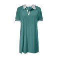 thumbnail image 4 of Bpmpbo Women’s Polo Tennis Golf Mini Shirt Dress Solid Color Collared Short Sleeve V Neck Casual Summer Sports Mid-Length Dresses with Pockets, 4 of 9