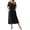 Black, variant on Women Zipper Robes Knit Short Sleeve House Coat Soft Bathrobe Full Length Housecoat Dressing Gown with Pockets