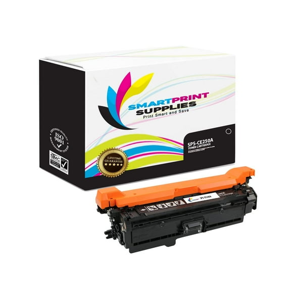 Smart Print Supplies Compatible 504A CE250A Cartouche de Toner Noir de Remplacement pour Imprimantes HP Laserjet CP3525 CM3530 (5 000 Pages)