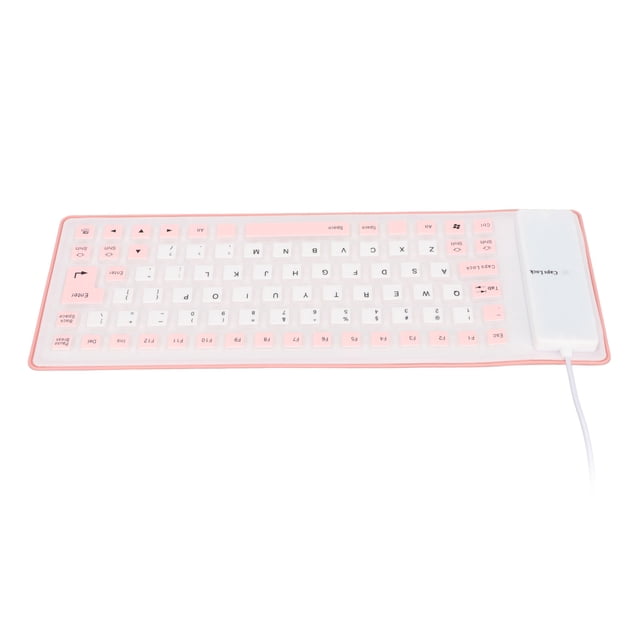 Silicone Keyboard, Fully Sealed Design, Silent Soft Comfortable, USB Wired Waterproof Dustproof Silent Keyboard for PC, Acid Proof, Easy to Carry