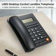 thumbnail image 3 of Desktop Corded Telephone Landline Telephone with Caller Identification LCD Screen Adjustable Brightness Black(US Telephone Line), 3 of 8