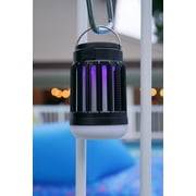 PIC Portable Solar LED Lantern Bug Zapper, Electronic Insect Killer, Black, 2 Pack