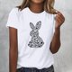 thumbnail image 2 of Tops de Cuello Redondo para las Mujeres Impreso Manga Corta Suéter Camiseta de Imitación Rack, Top Casual de Moda para el Hogar Diario Y el Trabajo, 2 of 4
