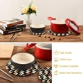 thumbnail image 6 of SKYSONIC Ethnic Zigzag Pot Holders Trivets, 2 Pcs Heat Resistant Trivets,Geometric Abstract Cotton Thread Weave Mats for Hot Pads Pans Pot Bowl Teapot for Kitchen Decor, 6 of 7