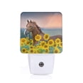 thumbnail image 1 of Balery Horse Sunflowers Luz Nocturna LED con Sensor Automático, Enchufe con Sensor Crepuscular, Luz Suave de 0.5W para Dormitorio, Pasillo, Baño-EU, 1 of 7