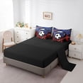 thumbnail image 3 of Manfei Soccer Football 7-Piece Twin Bedding,Patriotic Us Flag Bedding Comforter Set,Red White,Black Reversible, 3 of 7