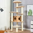 thumbnail image 3 of Costway Arbre à Chat Moderne de 69 Pouces Tour d'Activités Multi-Couches pour Chaton avec Tapis Doux Amovible, 3 of 10