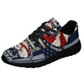 thumbnail image 2 of American Flag Eagle Wreath With U S Navy Veteran Shoes Women's Fashion Sneakers Tennis Running Shoes for Men Women Black Size 10, 2 of 7